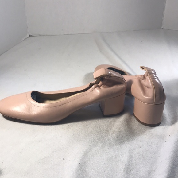 Everlane The Day Heel  Women's Pale Pink Nude Leather Block Heel Slip On Shoes - Picture 4 of 8